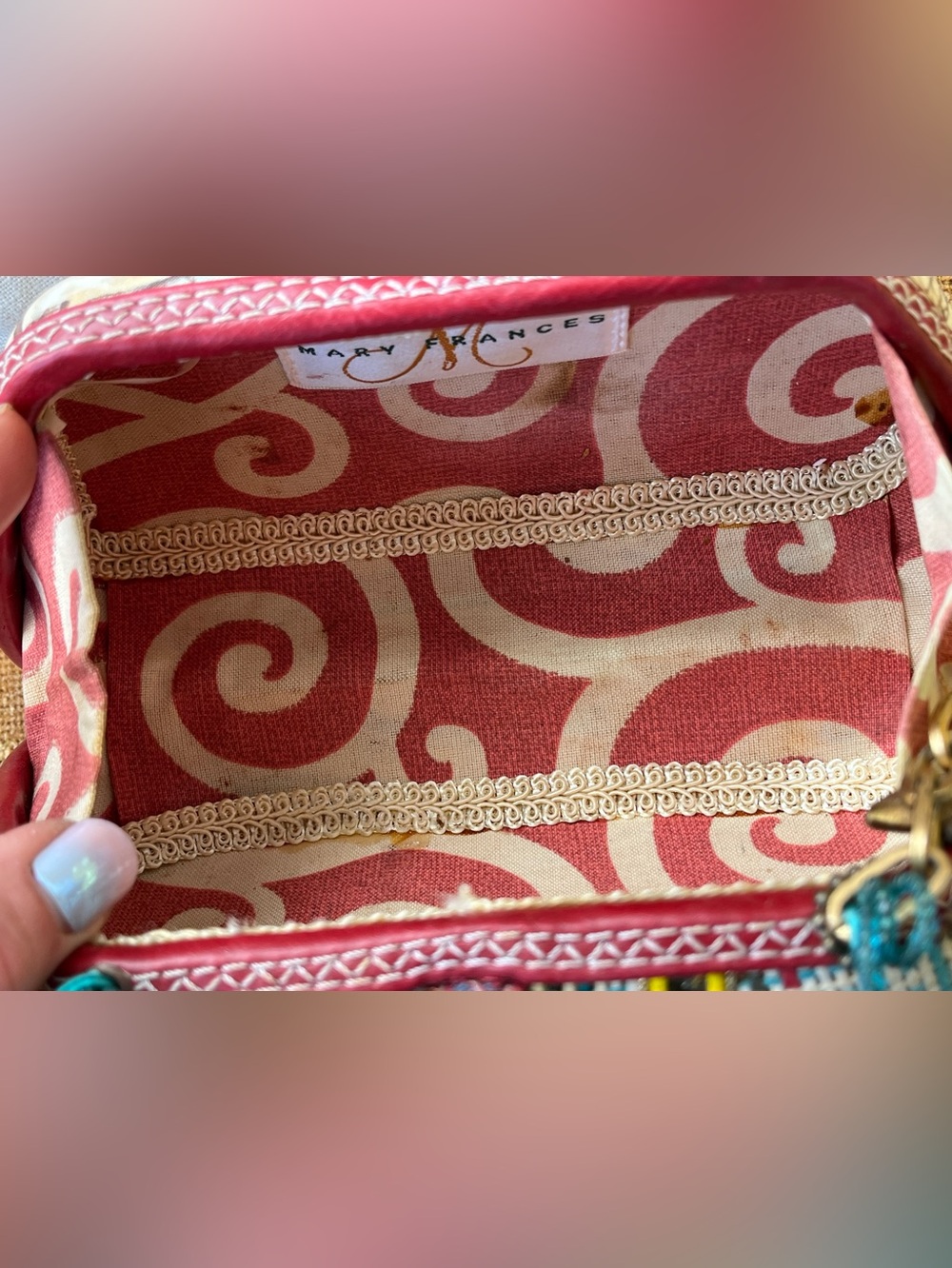 Mary Frances Vintage Nautical ⛵️ Embroidered Purse Handbag GUC Vintage - Picture 5 of 9